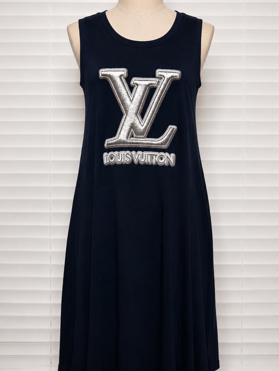 Handmade Dresses & Skirts - Navy Sleeveless Logo Dress with Pockets NWT